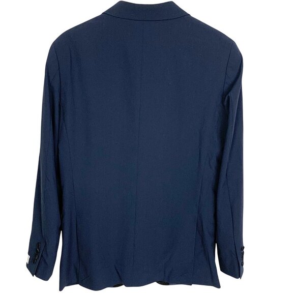 Mens Navy Blue Trim Fit Tuxedo Jacket Black Satin Shawl Lapel 40R Nordstrom Rack - Picture 8 of 13